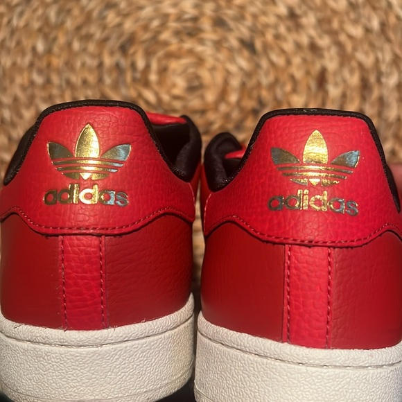 ADIDAS SUPERSTAR II MEN'S SIZES 8 NEW / RED LEATHER GOLD EMBLEM D74391 - Picture 6 of 12